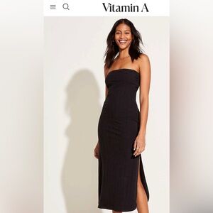 Vitamin A bodycon strapless slit dress